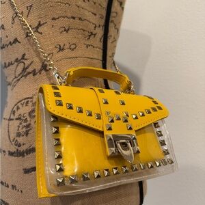 Yellow Studded Handbag